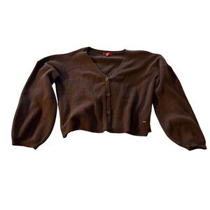 Guess Chocolate Button-Up Cardigan